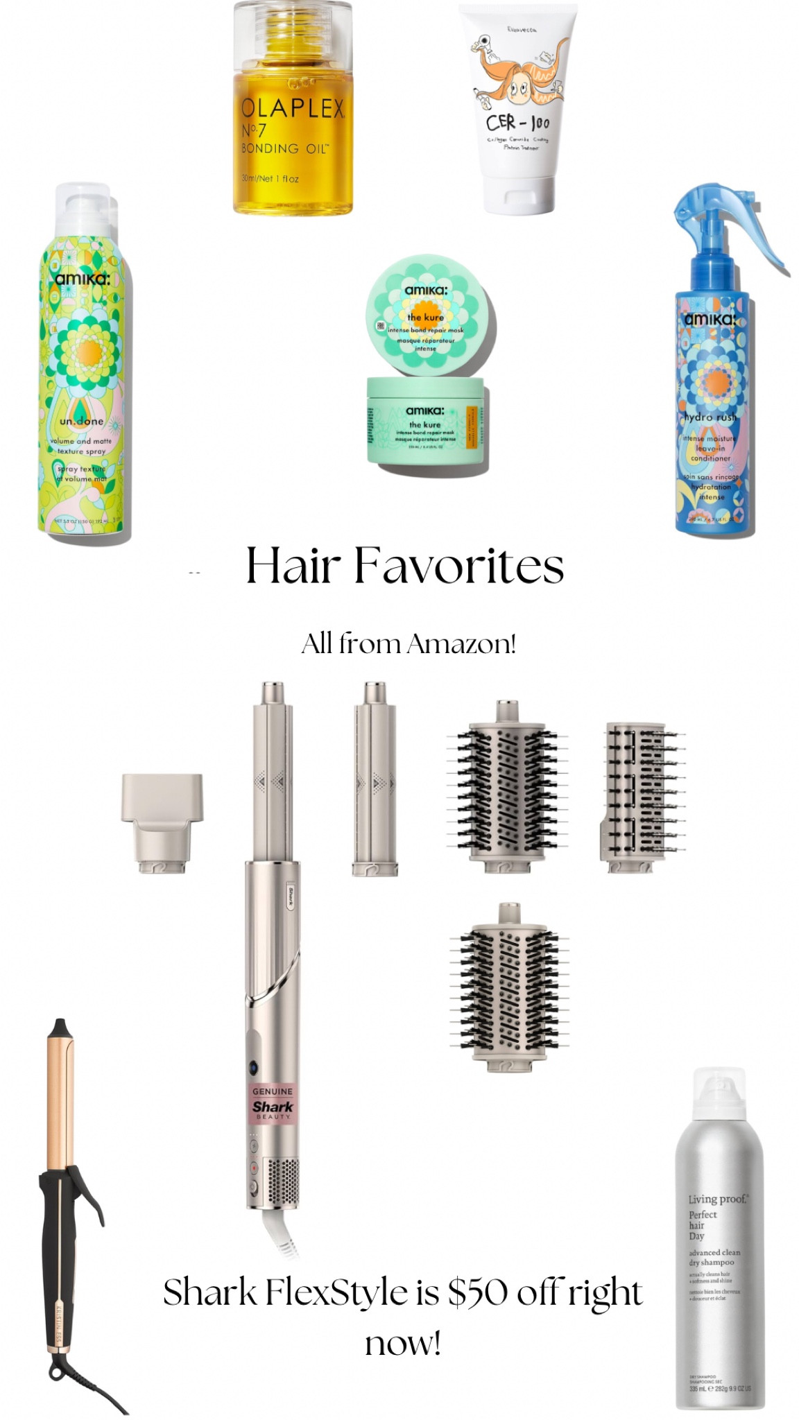 My hair are favorites, all from amazon!! The Shark FlexStyle is $50 off right now! I use it everyday to dry my hair quickly and get the perfect blow out. Amika products have also saved my hair since bleaching, and linking my favorite curling iron from Kristen Ess!


hair care, hair products, amika, shark flexible, dyson air wrap, dyson, hair tools, curling iron, hair mask, dry shampoo, hairspray, conditioner, hair oil, olaplex

#LTKSaleAlert #LTKBeauty #LTKxPrimeDay