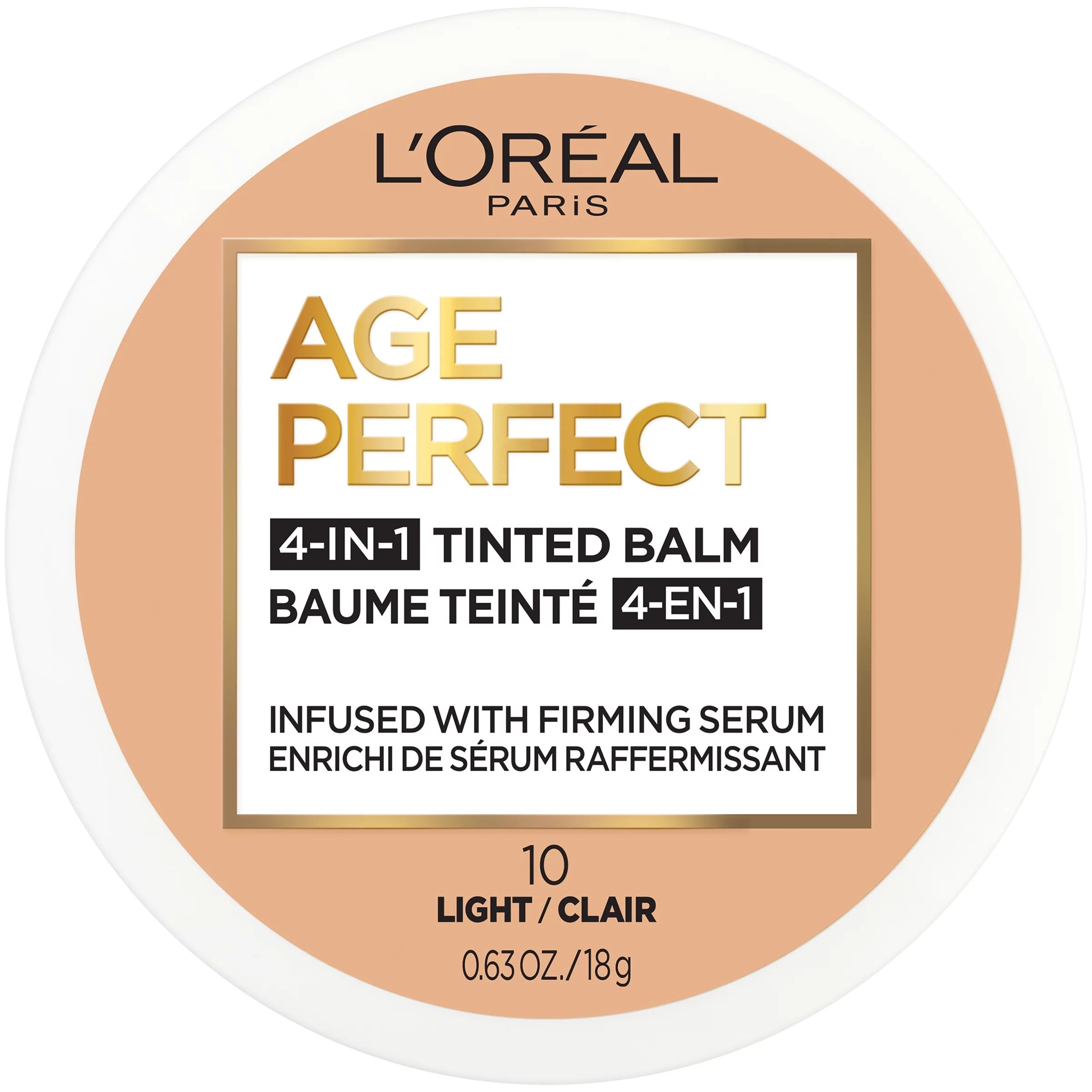 L'Oreal Paris Age Perfect 4-in-1 Tinted Face Balm Foundation, Light 10, 0.609 fl. oz. - Walmart.c... | Walmart (US)