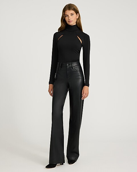 Body Contour High Compression Mock Neck Cutout Cropped Tee | Express