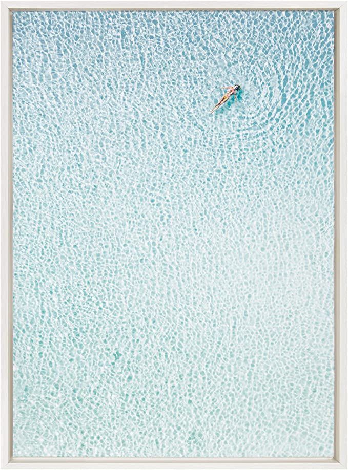 DesignOvation Sylvie Woman Floating Framed Canvas by Amy Peterson, 23x33, White | Amazon (US)