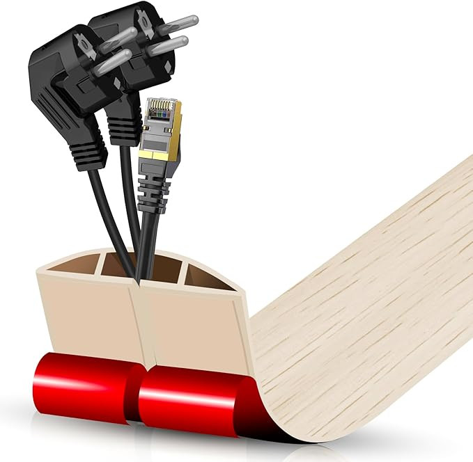 Floor Cord Cover Cavity 0.8"x0.37" Self Adhesive Cord Hider, 3.3FT Low Profile Cable Management, ... | Amazon (US)