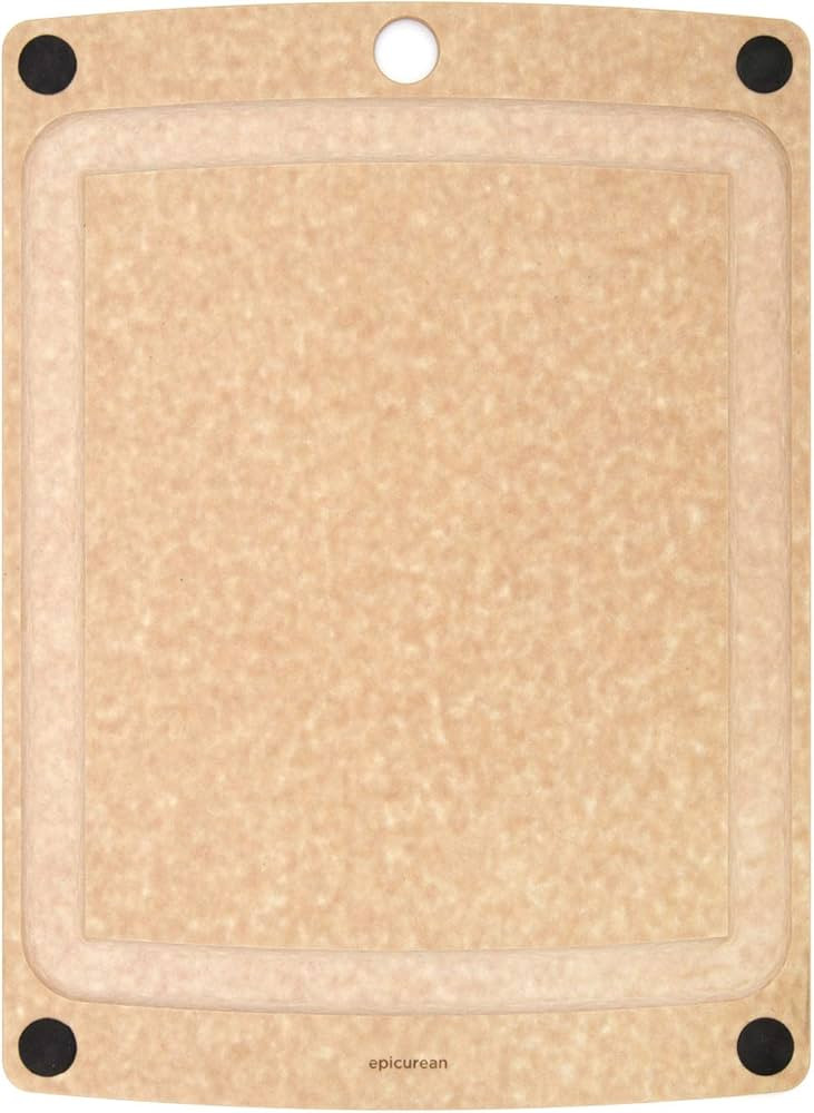 Epicurean All-In-One Cutting Board with Non-Slip Feet and Juice Groove, 17.5" × 13", Natural/Bla... | Amazon (US)