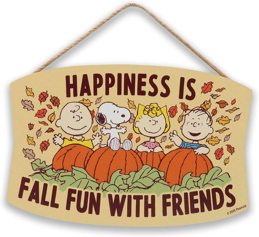 Peanuts Happiness Is Fall Fun With Friends Hanging Wood Wall Decor | Amazon (US)