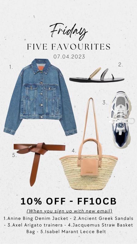 Friday Fashion Favourites!

I have a new Farfetch Discount code - FF10CB - for 10% off an array of full price items (these are included)

*brand exclusions apply and must sign up with a new email account to access the discount - valid until the end of April 2023

#fridayfavourites #ltkfashion #farfetch #farfetchdiscount 

#LTKitbag #LTKFind #LTKsalealert