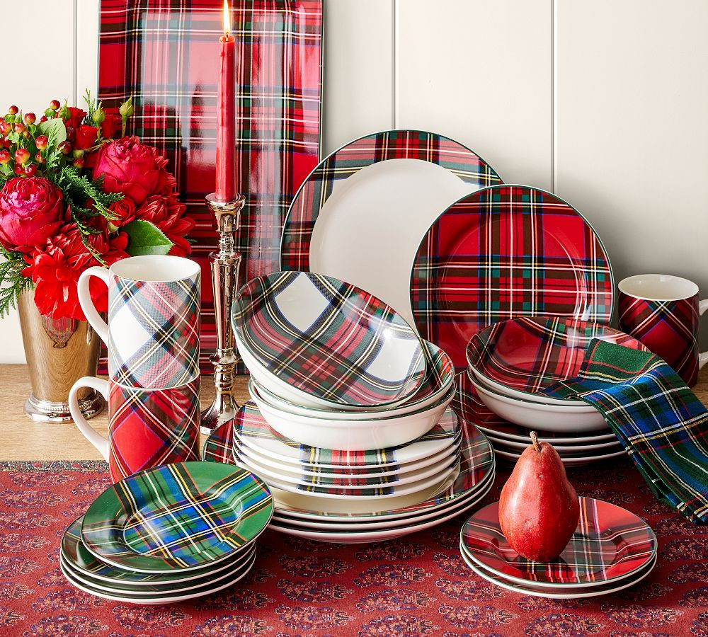 Stewart Plaid Appetizer Plates - Set of 12 | Pottery Barn (US)