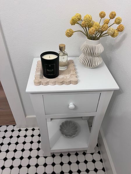 Love this little corner of our powder bath

Accent table / pleated vase / travertine tray / linen spray / marble bowl / 

#LTKsalealert #LTKstyletip #LTKhome