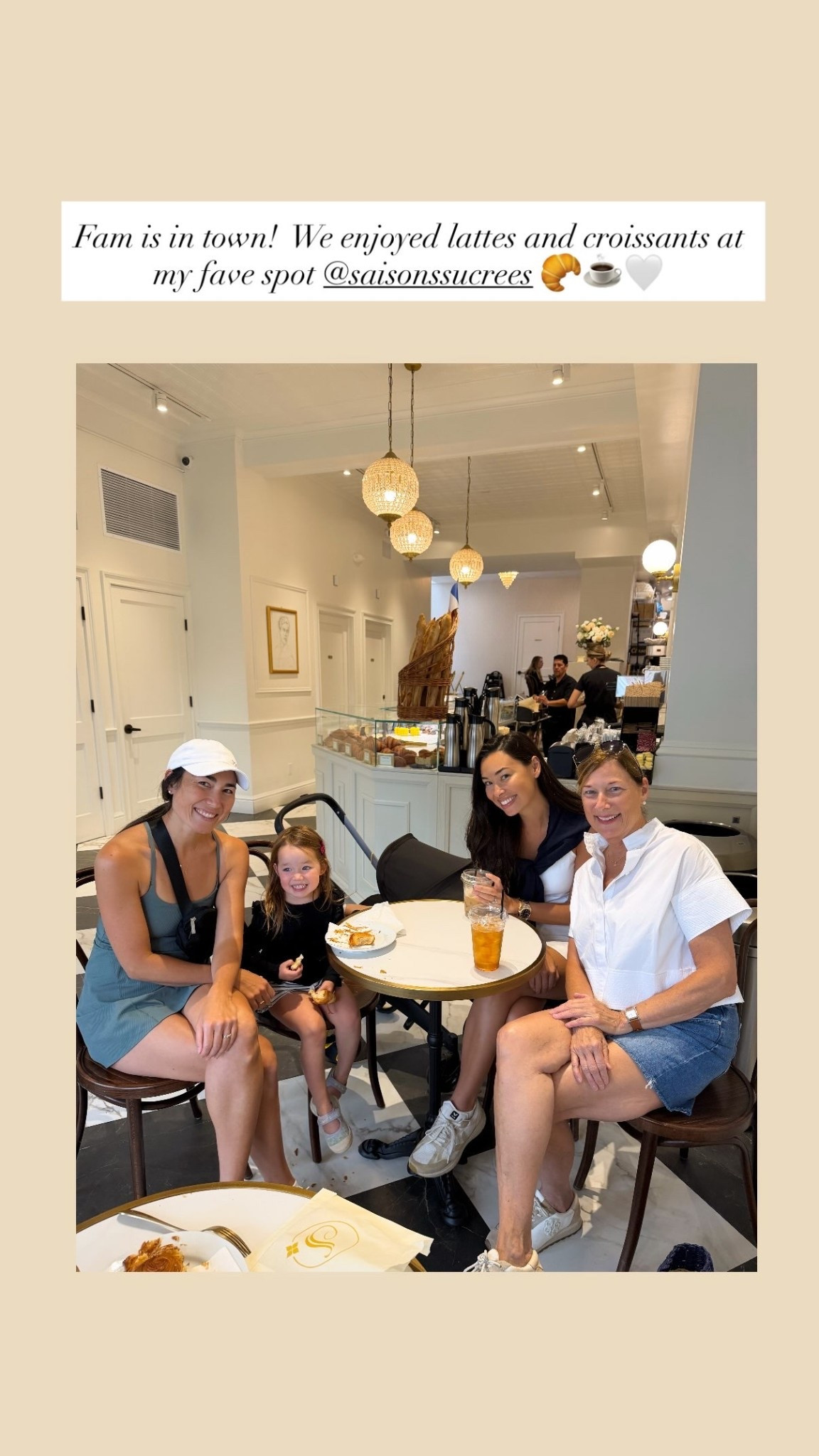 Fam is in town!  We enjoyed lattes and croissants at my fave spot @saisonssucrees 🥐☕️🤍
