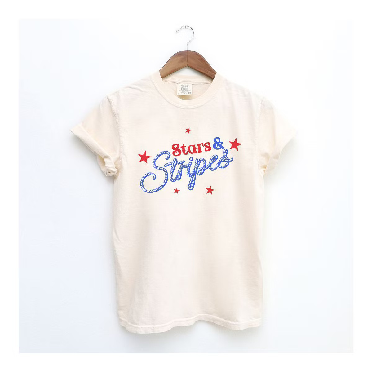 Simply Sage Market Women's Western Stars and Stripes Short Sleeve Garment Dyed Tee | Target