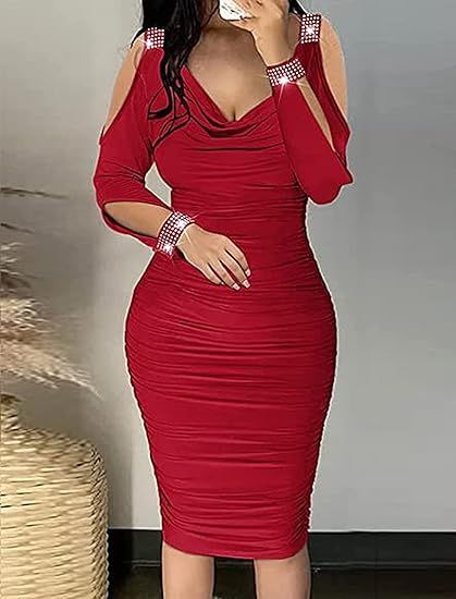 Matunana Women's Sexy Bodycon Dress Birthday Party Club Night Date Evening Dresses | Amazon (US)