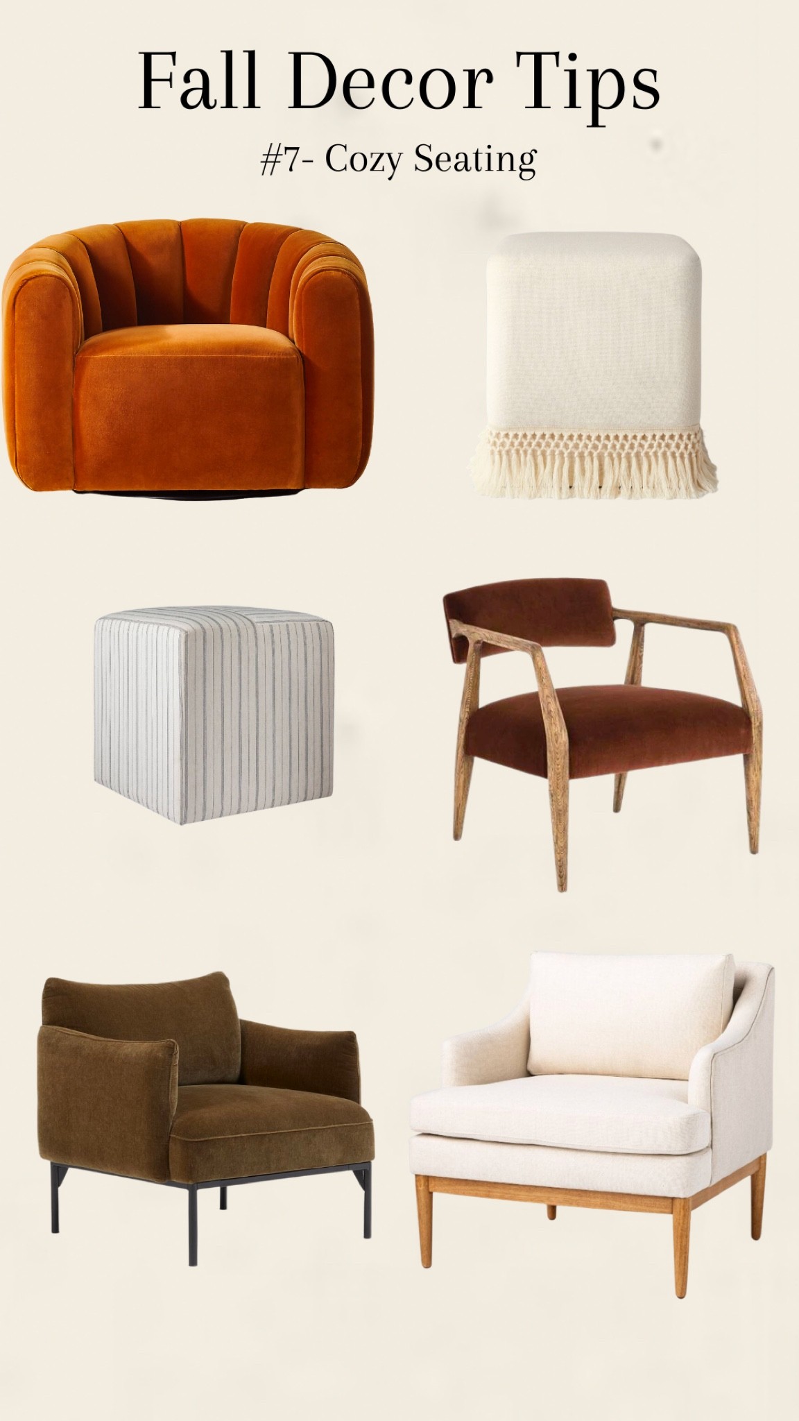 Fall decor- accent chair, ottoman, velvet, side chair 

#LTKhome #LTKstyletip #LTKSeasonal