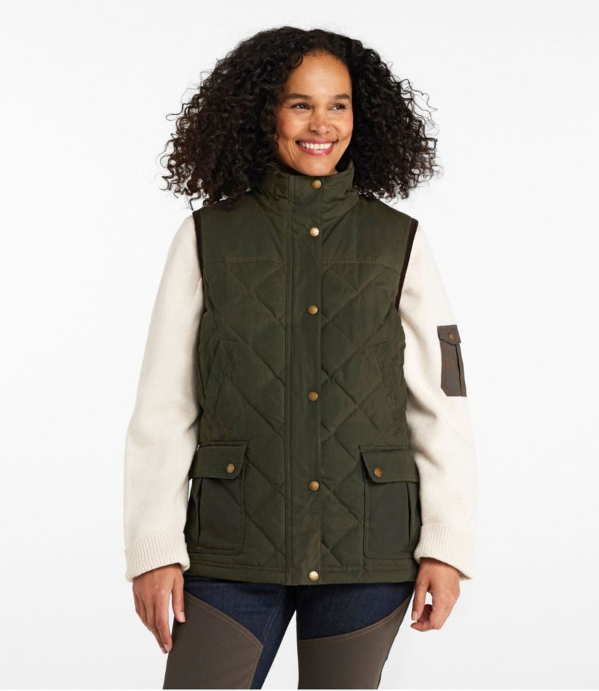 Women's L.L.Bean Upcountry Waxed Cotton Down Vest | L.L. Bean