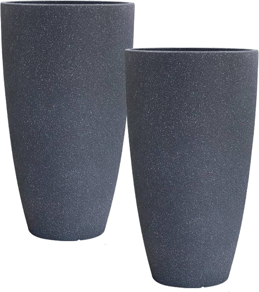 Plant Pots 2 Pack - Modern Indoor/Outdoor Planters for Home Decor - Weather-Resistant Large Flowe... | Amazon (US)