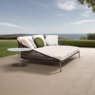 Sturdy Aluminum Outdoor Patio Daybed Handwoven 2 - Person Outdoor Seating Group with Cushions | Wayfair North America