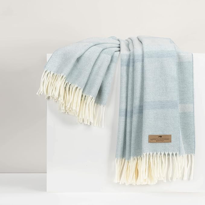 Lands Downunder Cotton Throw Blanket – Crystal Blue Montauk Stripe Italian Woven Throw Blanket ... | Amazon (US)