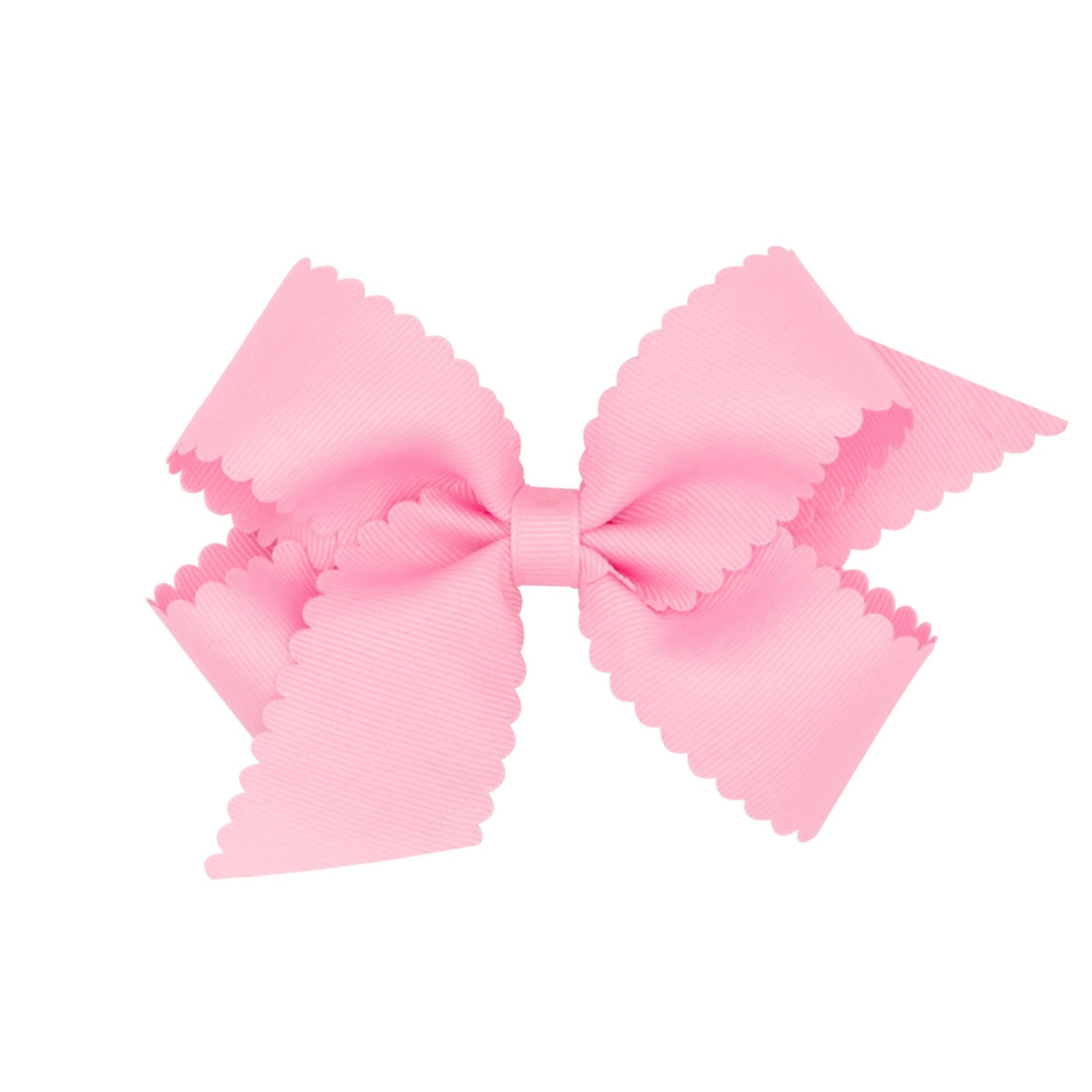 Girls Scallop Hair Bow in Pearl Pink | Little English