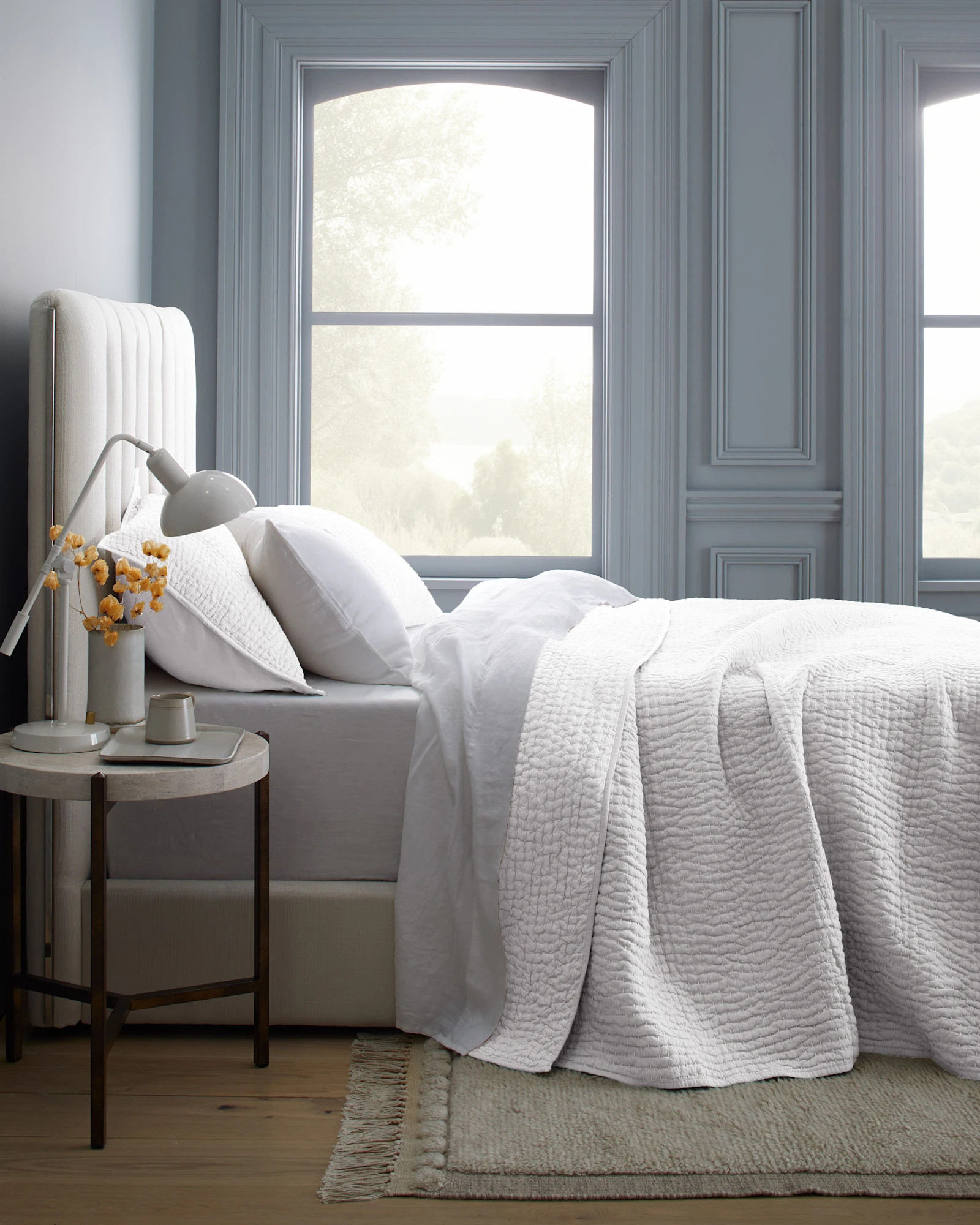 European Linen Cotton Stitch Quilt | Quince