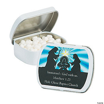 Personalized Nativity Mint Tins - 24 Pc. | Oriental Trading | Oriental Trading Company