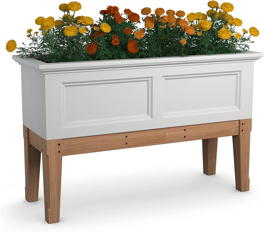 Mayne Fairfield Elevated Garden Bed - White - 48in L x 18in W x 14in H - Polyethylene - Built-in ... | Amazon (US)