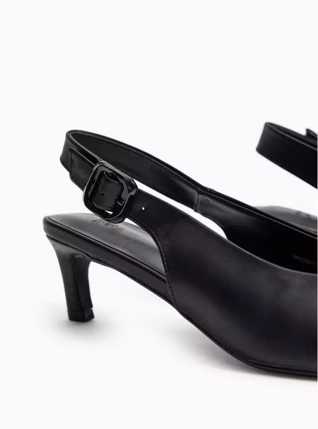 Black Sling Back Kitten Heels 8 | Tu Clothing