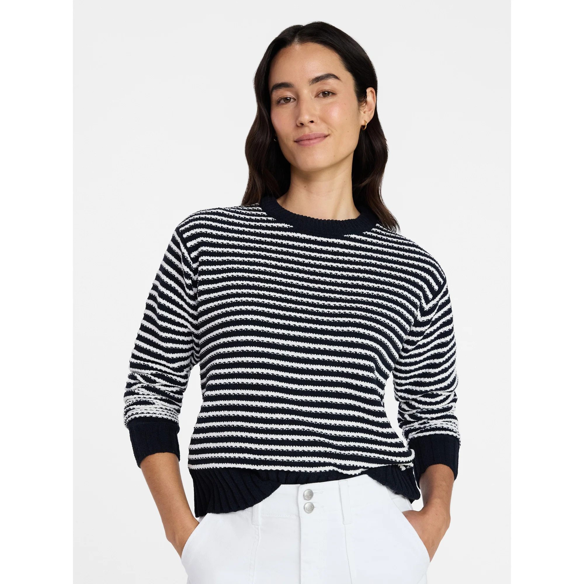 Time and Tru Women's Pullover Chenille Top with Long Sleeves, Sizes XS-XXXL | Walmart (US)