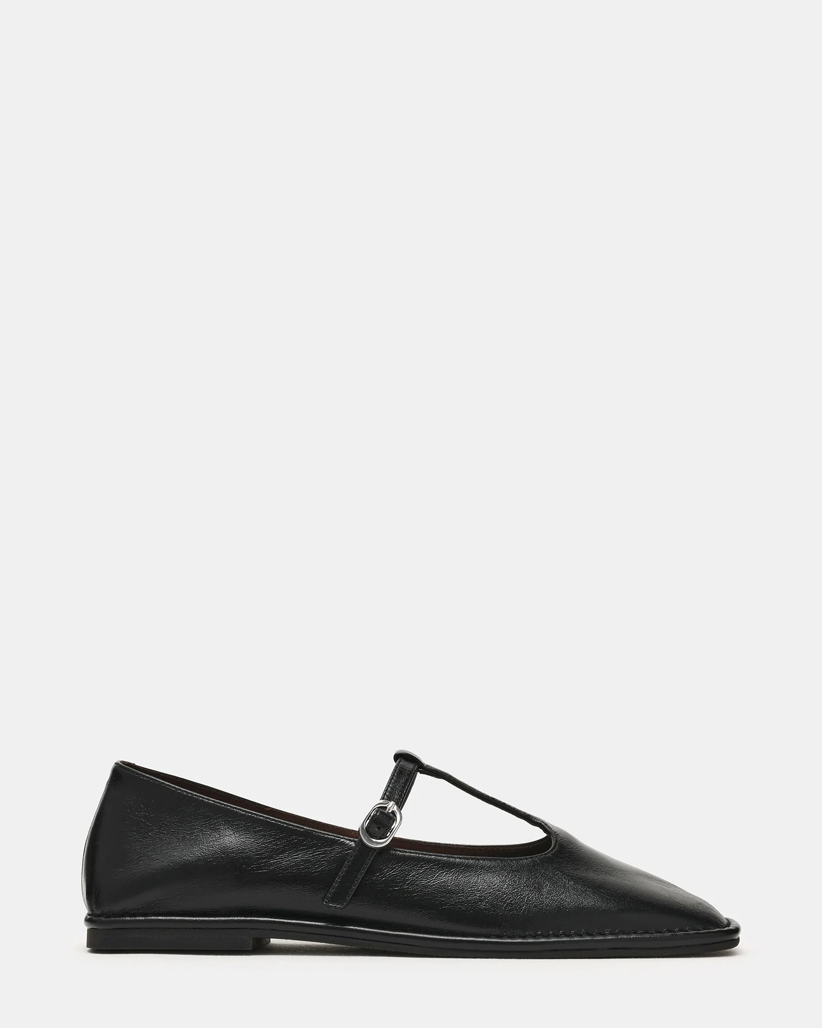 Steve Madden Women's Macbeth Square Toe Flats - Black - Size 9.5 - Leather | Steve Madden (US)
