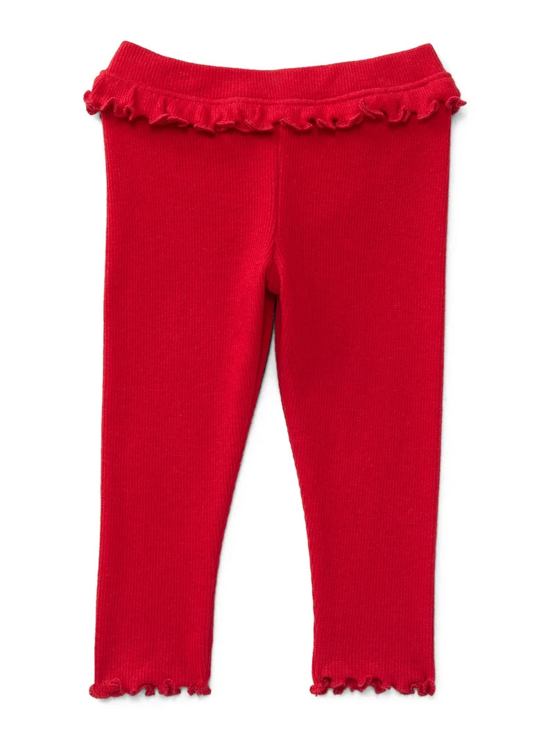 Garanimals Baby Girls Flutter Ribbed Leggings, Sizes 0M-24M | Walmart (US)