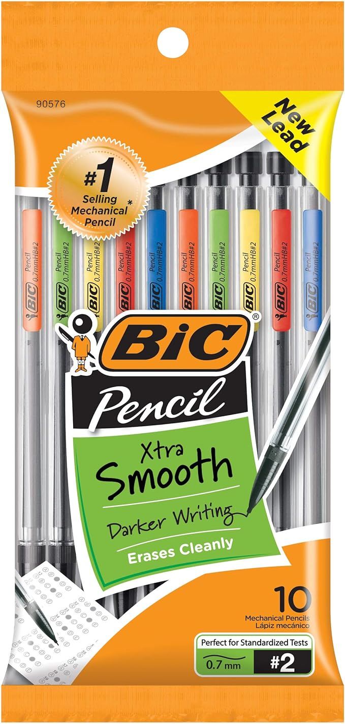 BIC Xtra-Smooth Mechanical Pencils With Erasers, Medium Point (0.7mm), 10-Count Pack, Mechanical ... | Amazon (US)