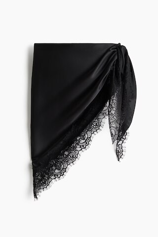 H & M - Lace-Trimmed Triangle Scarf - Black | H&M (US + CA)