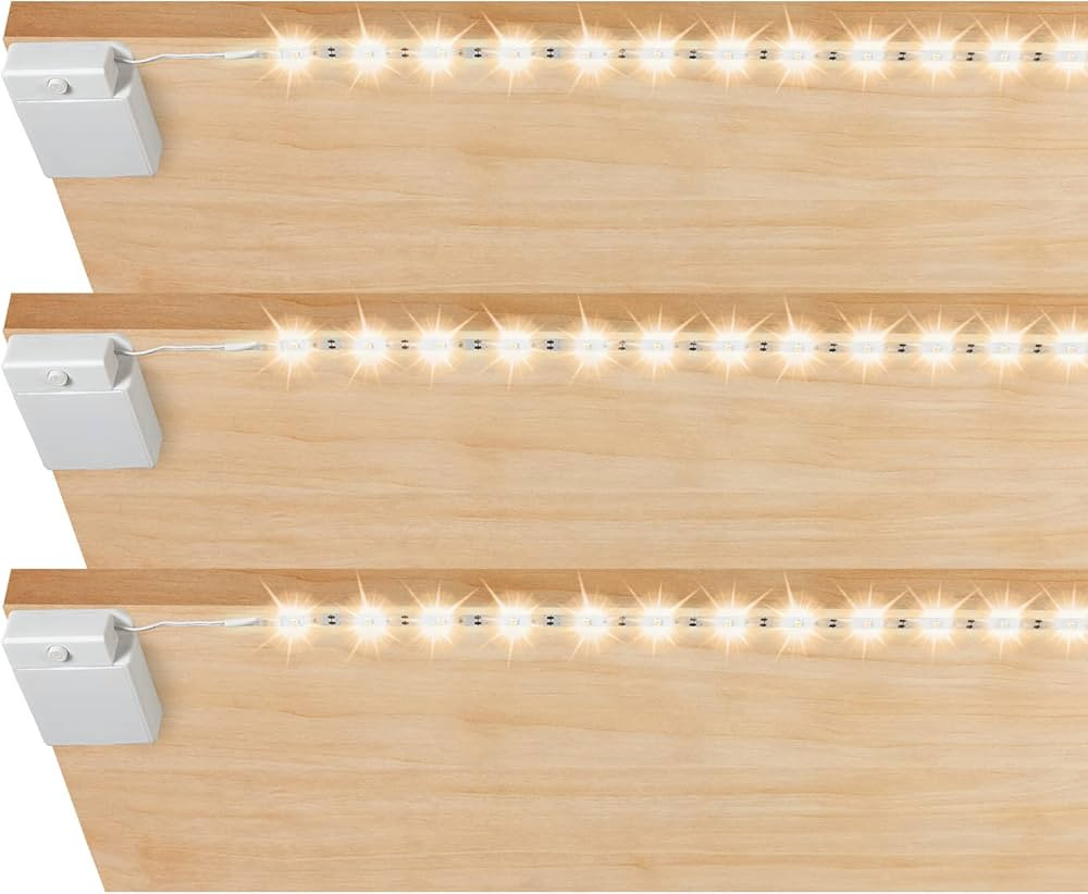 Battery Powered Under Cabinet Lighting, Wireless LED Strip Lights for Kitchen Under Cabinet| Shel... | Amazon (US)