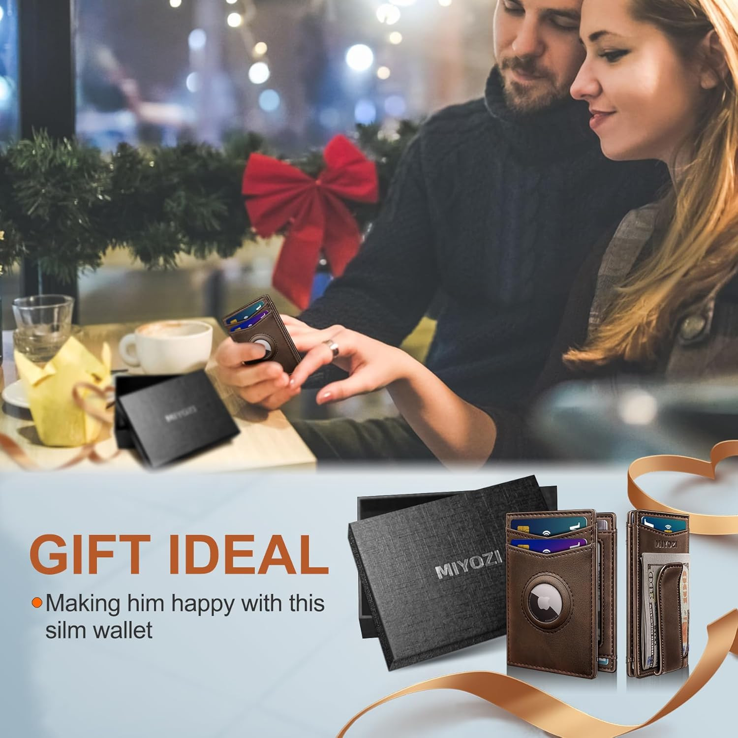 Airtag Wallet for Men 9-11Cards- with Money Clip Gift Boxed, Magnetic Closure Slim Genuine Leathe... | Amazon (CA)