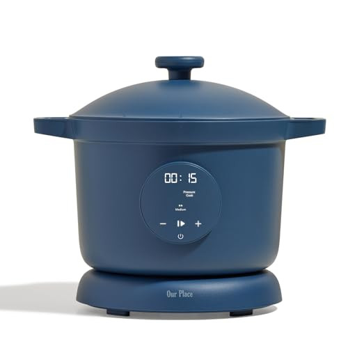 Our Place Dream Cooker | 6-quart Multicooker | 4 Versatile Modes | Pressure Cook, Slow Cook, Sear & Saute, Keep Warm | Hands-Free Steam Release | Tailored Control Panel | Blue Salt | Amazon (US)