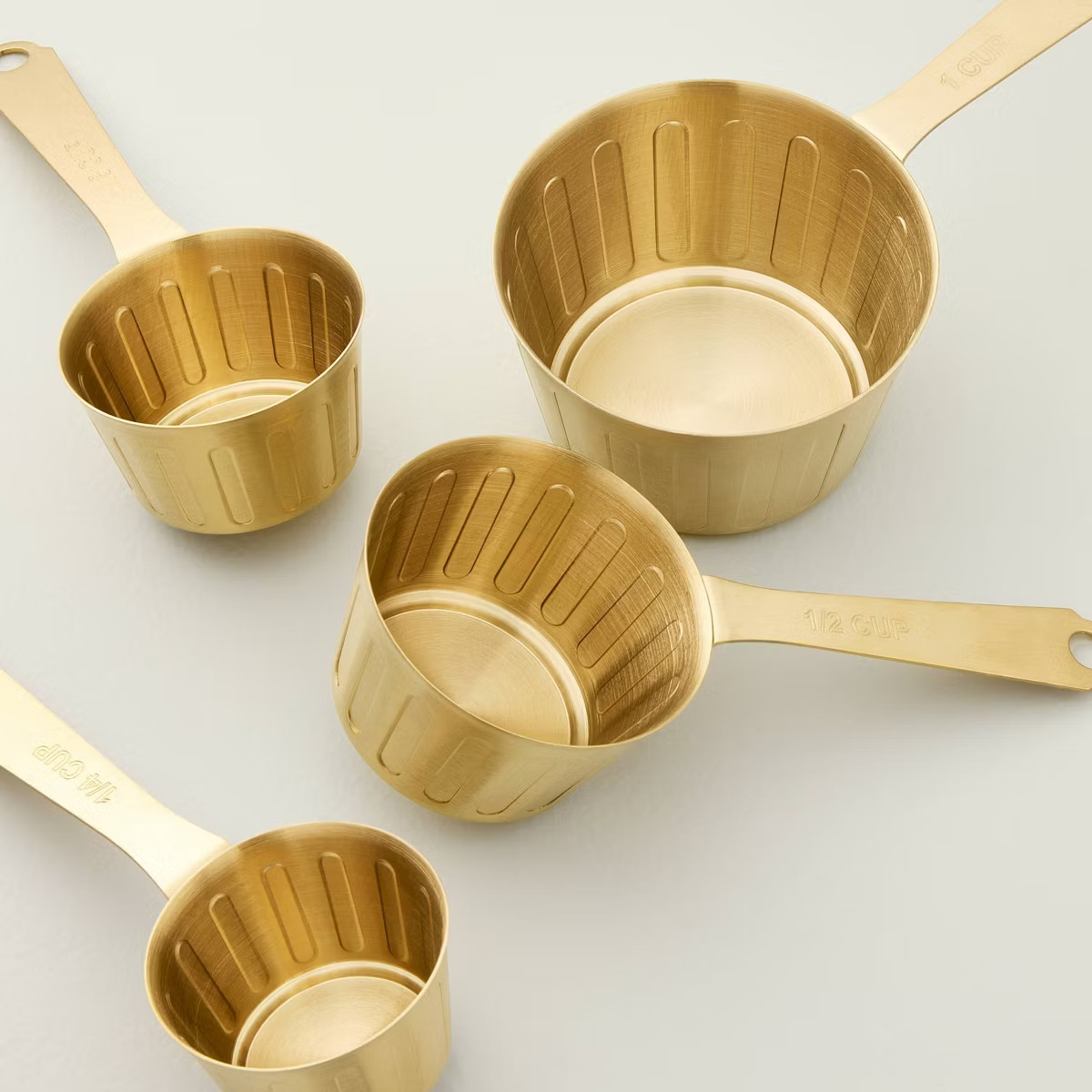 4pc Stainless Steel Measuring Cups Vintage Brass Finish - Hearth & Hand™ with Magnolia | Target