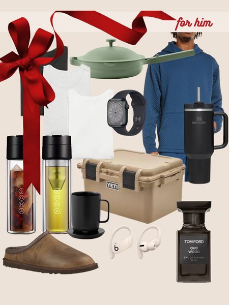 holiday gift guide: for him, comfy sweaters, the perfect every day shirts from lululemon, the Stanley mug, a yeti cooler, ugg slippers, beats head phones and our place pan for the cook 

#LTKfamily #LTKHoliday #LTKGiftGuide
