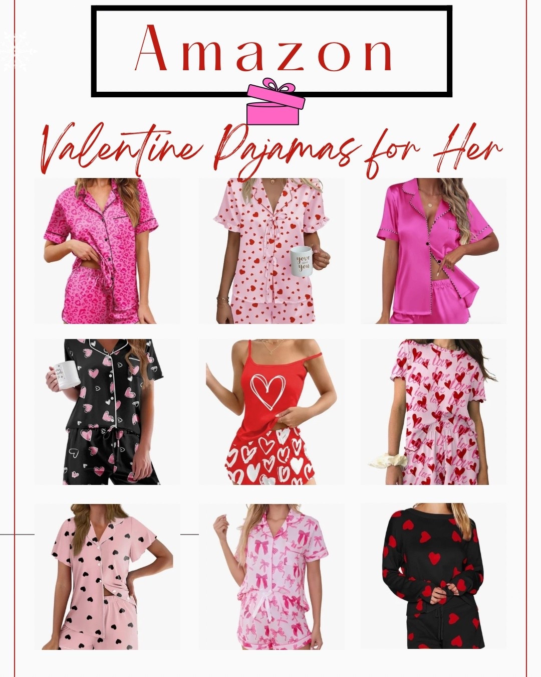 Gift for Her

Valentine’s Day pajamas are officially my favorite gift idea 💕
These Amazon finds are cute, comfy, affordable, and perfect for:
💘 Valentine’s Day
💌 Galentine’s
🎀 Cozy nights in

Easy gifting, fast shipping, and so many fun prints to choose from.

#ValentinesDayPajamas
#AmazonValentines
#ValentinesDayGifts
#GalentinesDay
#AmazonFinds
#CozyGifts
#PajamaSet
#LTKFinds
#GiftIdeasForHer

Valentine’s Day pajamas for her
Amazon Valentine pajamas
cozy Valentine’s gifts
heart print pajama
Galentine’s Day gift ideas
pajama sets for women
Valentine’s night in outfit
Amazon gift ideas for her



#LTKSaleAlert #LTKValentine #LTKBeauty