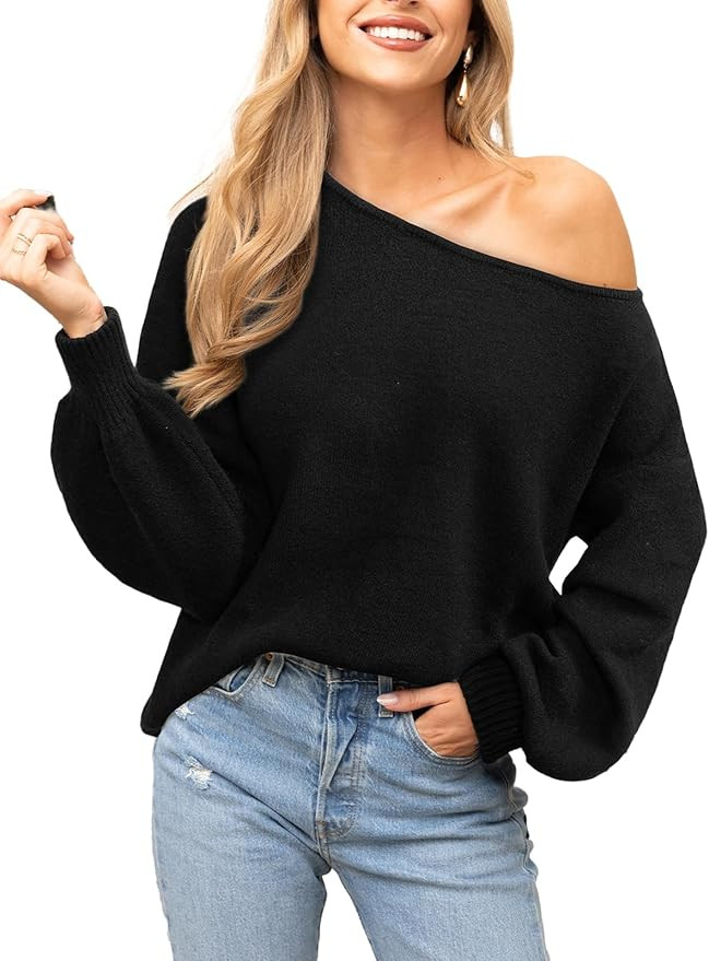 CUPSHE Womens Sweaters Christmas Off Shoulder Long Sleeve Sweater Casual Lightweight Xmas Pullove... | Amazon (US)