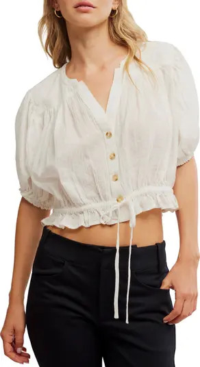 Little Cloud Button-Up Crop Top | Nordstrom