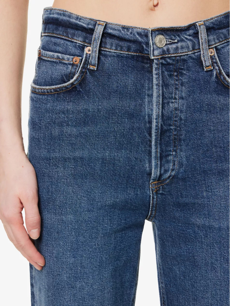 90's Pinch Waist Straight-Leg High-Rise Stretch-Denim Jeans | Selfridges