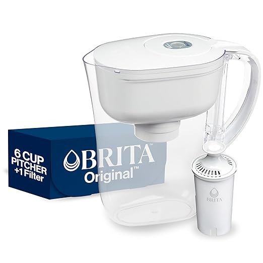 Brita Water Filter Pitcher for Tap and Drinking Water with 1 Standard Filter, Lasts 2 Months, 6-C... | Amazon (US)