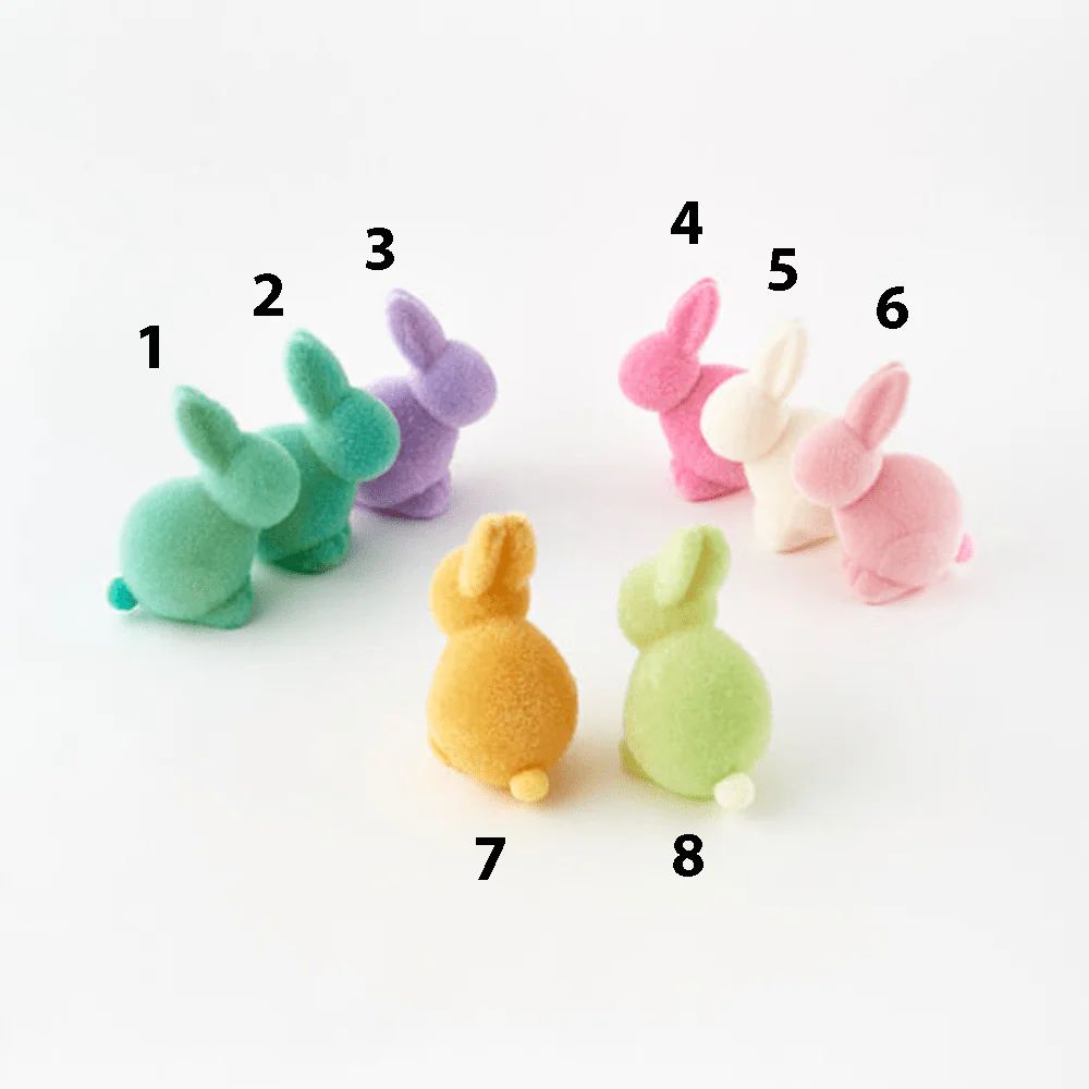 Flocked Seated Bunny, Large - 8 Color Options | Shop Sweet Lulu