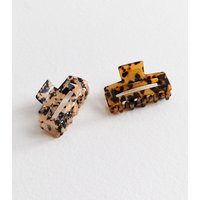 2 Pack of Brown Tortoiseshell Hair Claw Clips New Look | New Look (UK)