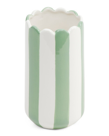 8in Striped Ceramic Decorative Vase | TJ Maxx