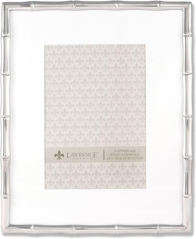 Lawrence Frames Bamboo Design Metal Frame, 8x10, Matted 5x7, Silver | Amazon (US)
