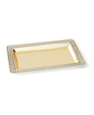 kate spade new york Sitting Pretty Silver Glitter Catch All Tray - Macy's | Macy's