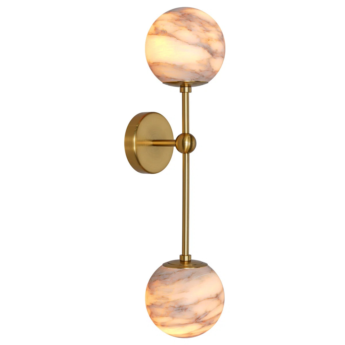 Modern 25" Dimmable Alabaster Gold Wall Sconces Wall Light Wallchiere(Bulbs Included) | Wayfair North America