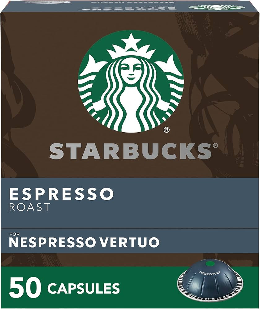 Starbucks by Nespresso Vertuo, Dark Roast Espresso, 50-count Espresso Pods, Brews 1.35 oz. | Amazon (US)