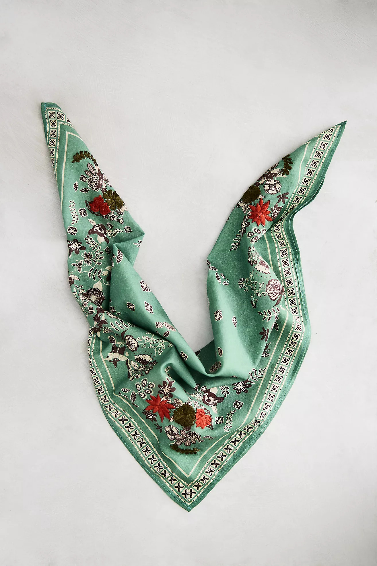 Embroidered Fall Floral Bandana | Anthropologie (US)