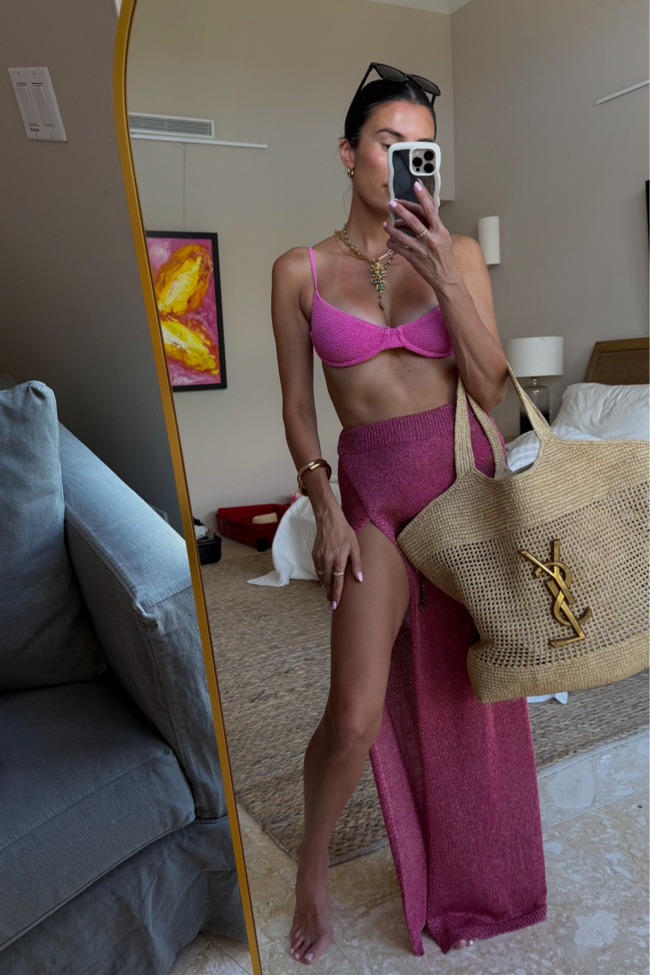 Pink beach look 💖 I’ve had this pink skirt swimsuit coverup for over a year and love it so much! It’s under $100!

Revolve, pink bikini, pink swimsuit, gold necklace, beach bag, ysl bag, resort wear, spring break outfit 

#LTKTravel #LTKFindsUnder100 #LTKSwim