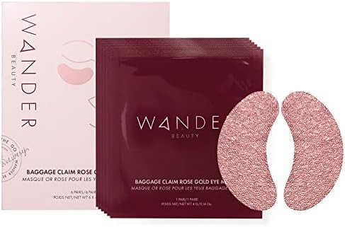 Gold Under Eye Patches | WANDER BEAUTY BAGGAGE CLAIM | Under Eye Mask, Brightens Dark Circles, Hyalu | Amazon (US)