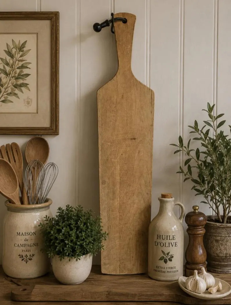 Vintage / Farmhouse / French Country Cottage / Rustic Style Solid Wood 30" Long Paddle / Cutting ... | Etsy (Global)