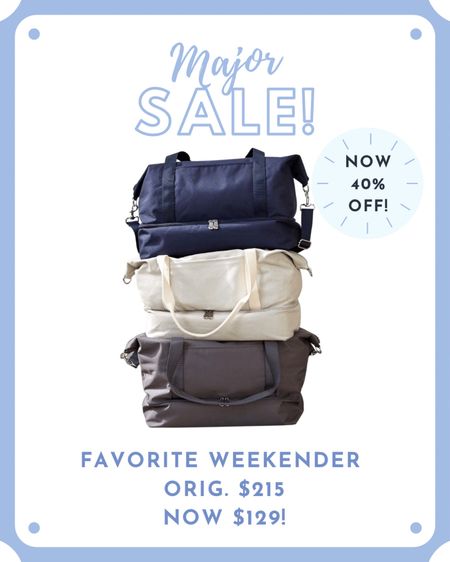 Major Sale Alert on our favorite weekender travel & duffle bag! 

Now get up to 50% OFF during their holiday sale (more styles linked!) and 40% off this deluxe premium duffle weekender bag! 

It’s super durable, we’ve had ours for years and bring it on every trip! We love the bottom zippered area for shoes and the fact that it can easily slip off not any rolling bag handle! Would make an excellent gift and now you can snag it for as low as $129!

#LTKGiftGuide #LTKsalealert #LTKtravel